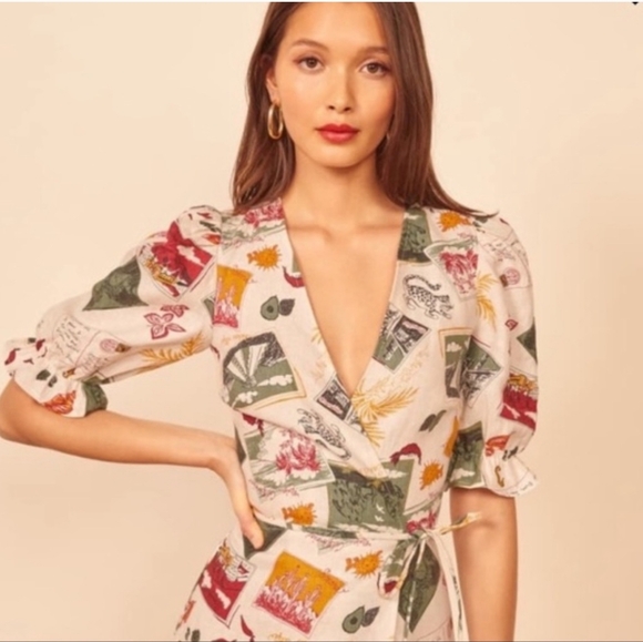 EUC Reformation Carmelo Mini Wrap Dress Vacaciones‎ Size XS - Picture 3 of 10